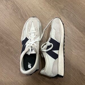 New Balance Men's Cream and Black Sneakers